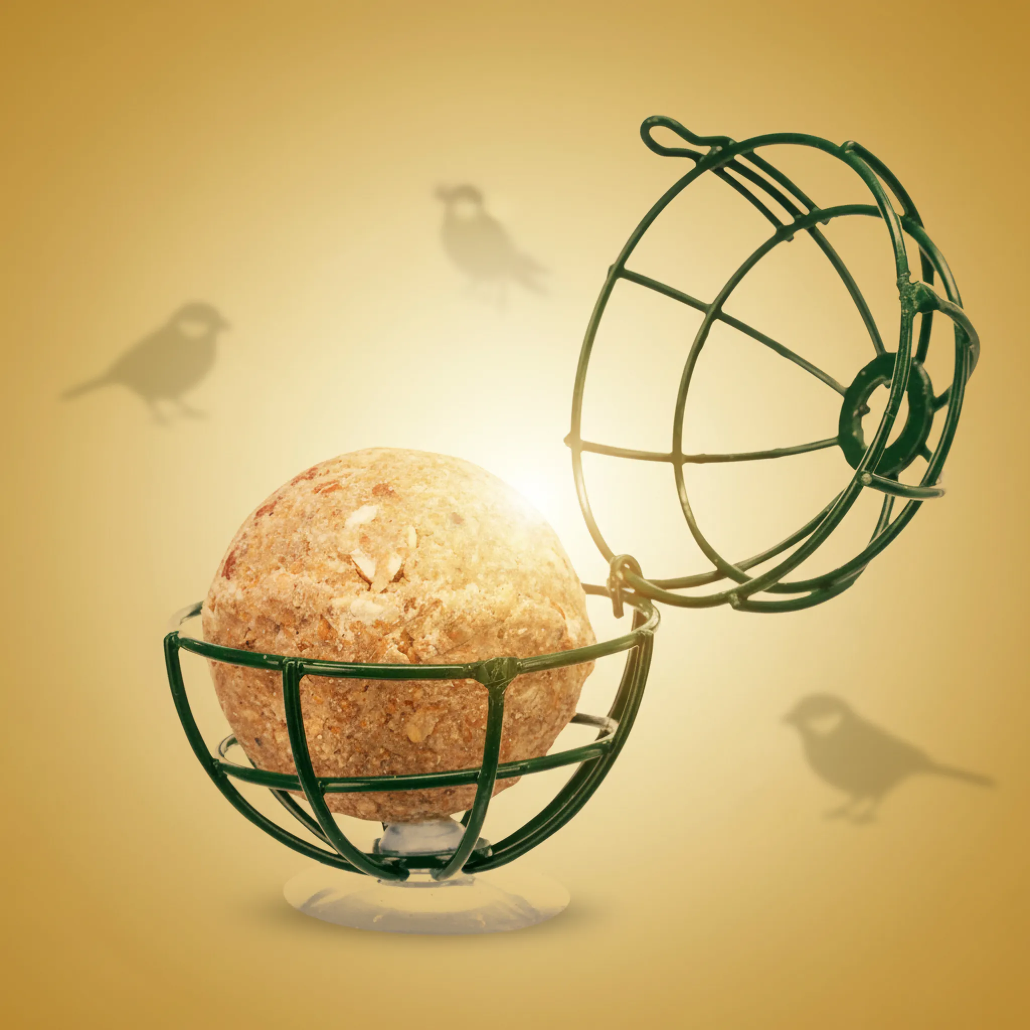 Trixie Fat ball feeder for window pane metal ø 7 cm dark green