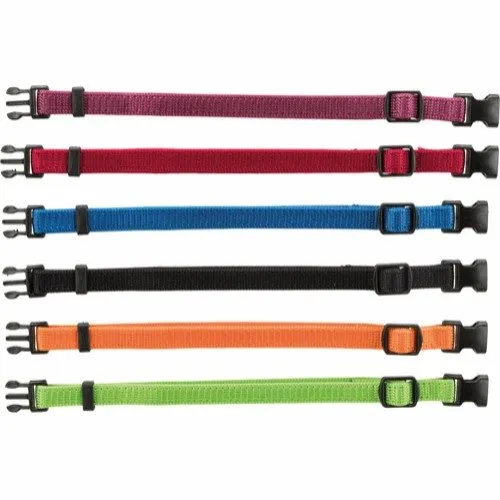 Trixie Junior Set of puppy collars M-L: 22-35 cm/10 mm 6 pcs. black red royal blue apple papaya orchid