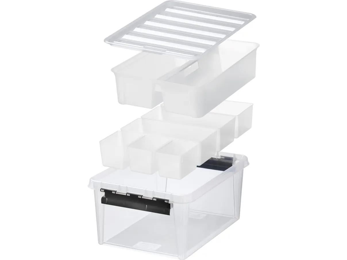SmartStore Classic oppbevaringsboks 15 med lokk + 7 innsatser