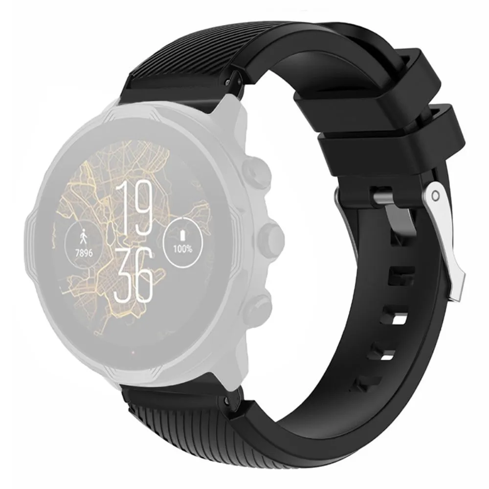 Suunto Spartan Sport Wrist HR Baro / Suunto 7 Klokkerem 24mm Twill Texture Fleksibel Armbånd - Svart