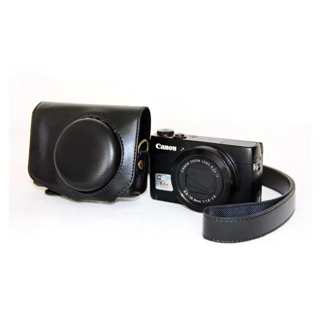 Canon PowerShot G7X MarkII Beskyttelsesveske laget av kunstlær - Svart