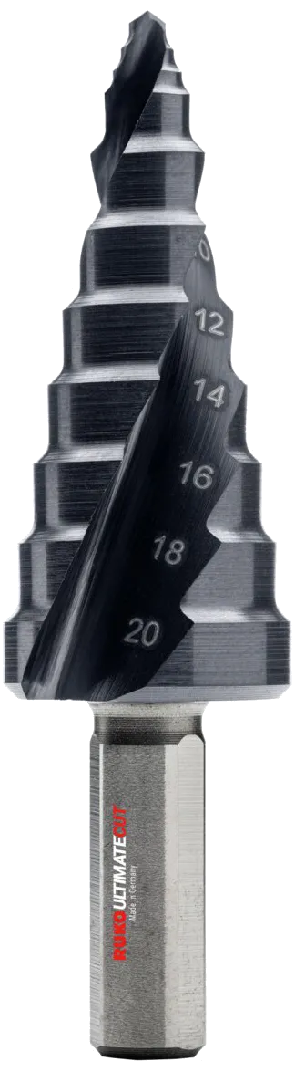 Trappebor HSSE-Co5 RUnaTec Flowstep spiss, 8-30 mm