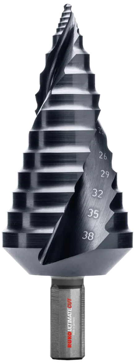 Trappebor HSS-RUnaTec med Flowstep-spiss, 9-38 mm