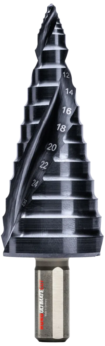 Trappebor HSSE-Co5 RUnaTec Flowstep spiss, 9-38 mm