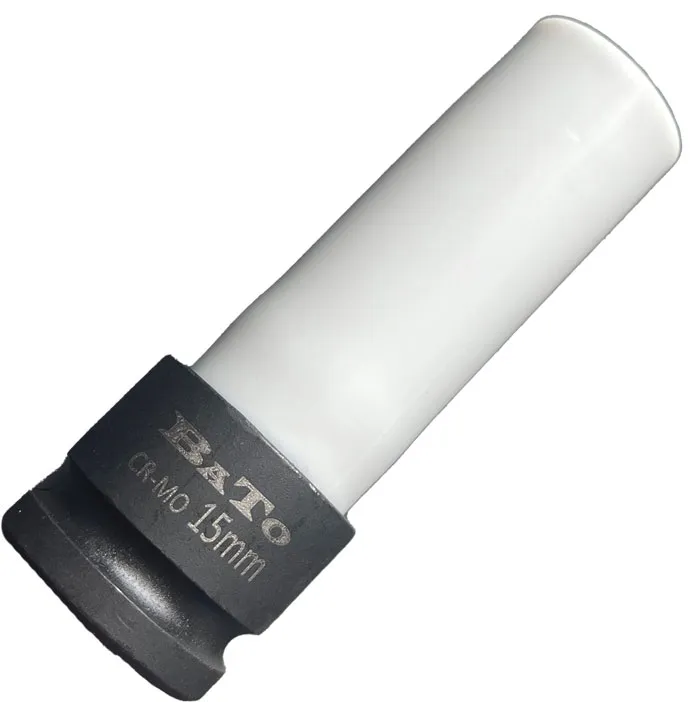 BATO Kraftpipetopp tynn vegg med plastbeskytter 1/2" x 15mm. 6kt. Grå.