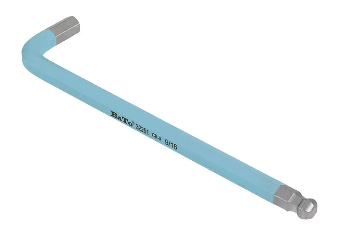 BATO Unbrakonøkkel farget lyseblå lang med kule 9/16" x 280mm.