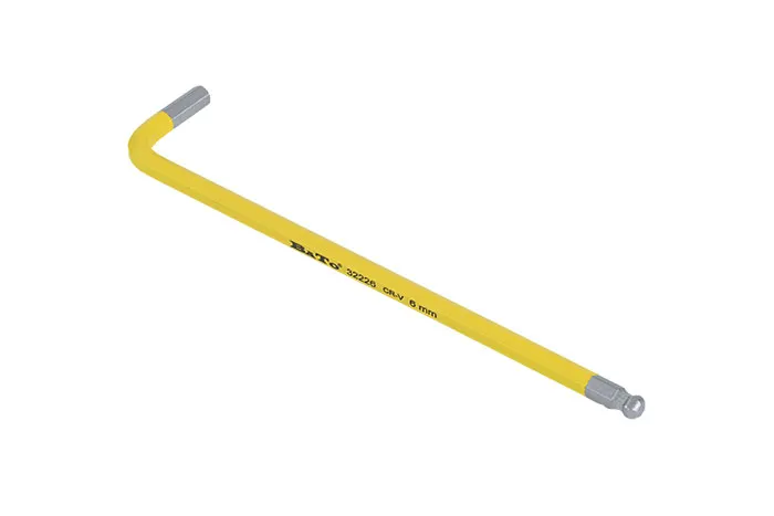 BATO unbrakonøkkel farget lysgul lang med kule 6 x 180 mm.