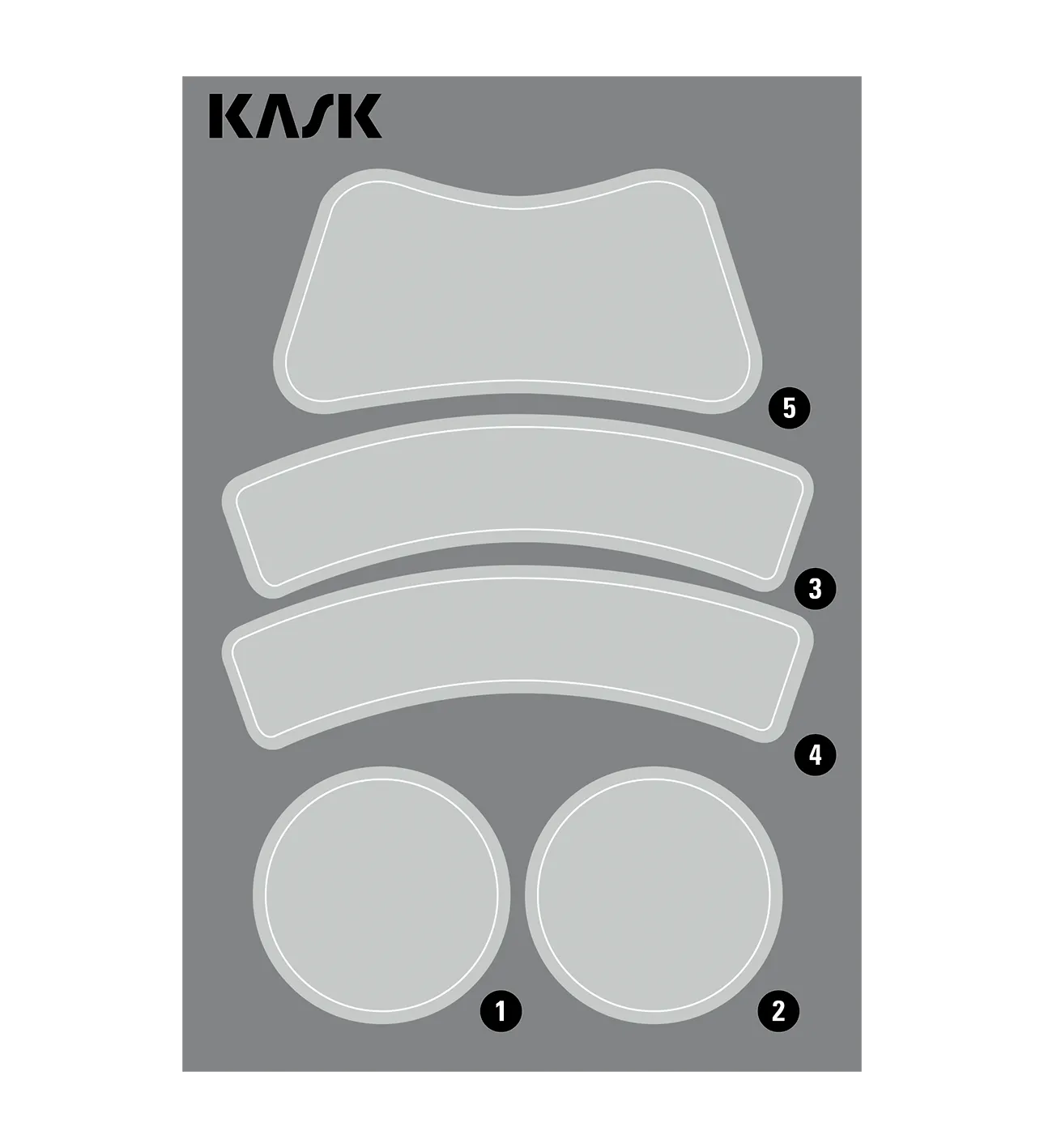 Hjelmmerker KASK transparent, til Plasma og Superplasma PL hjelmer