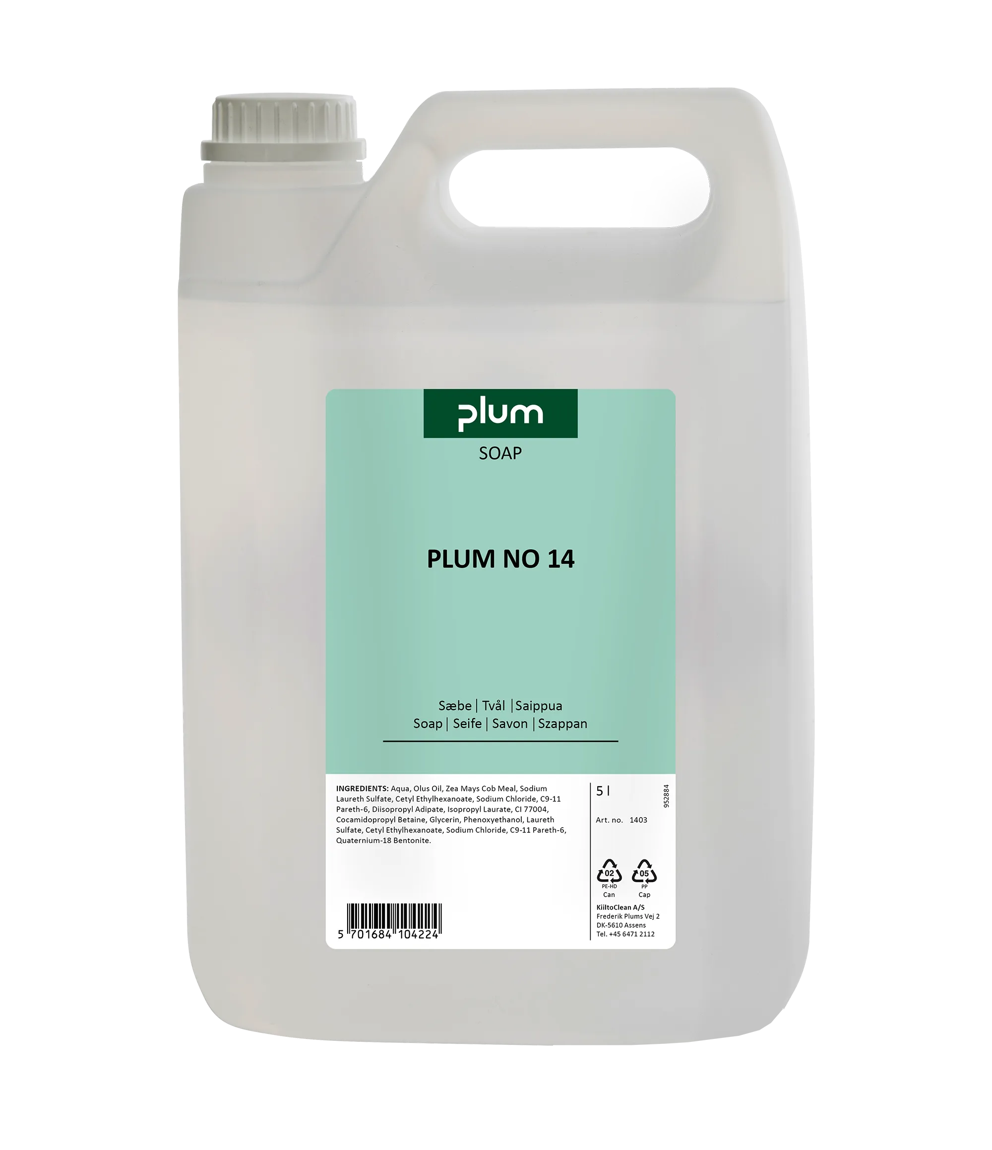 Såpe Plum nr. 14, 5 l plastkanne ekskl. pumpe