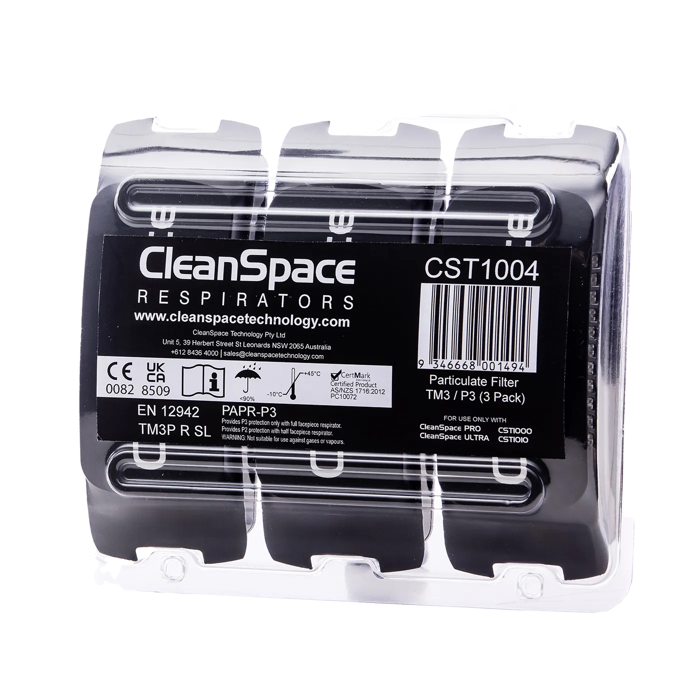 Partikkelfilter HiCap TM3 P3 CleanSpace, pk a 3 stk, PRO og ULTRA power