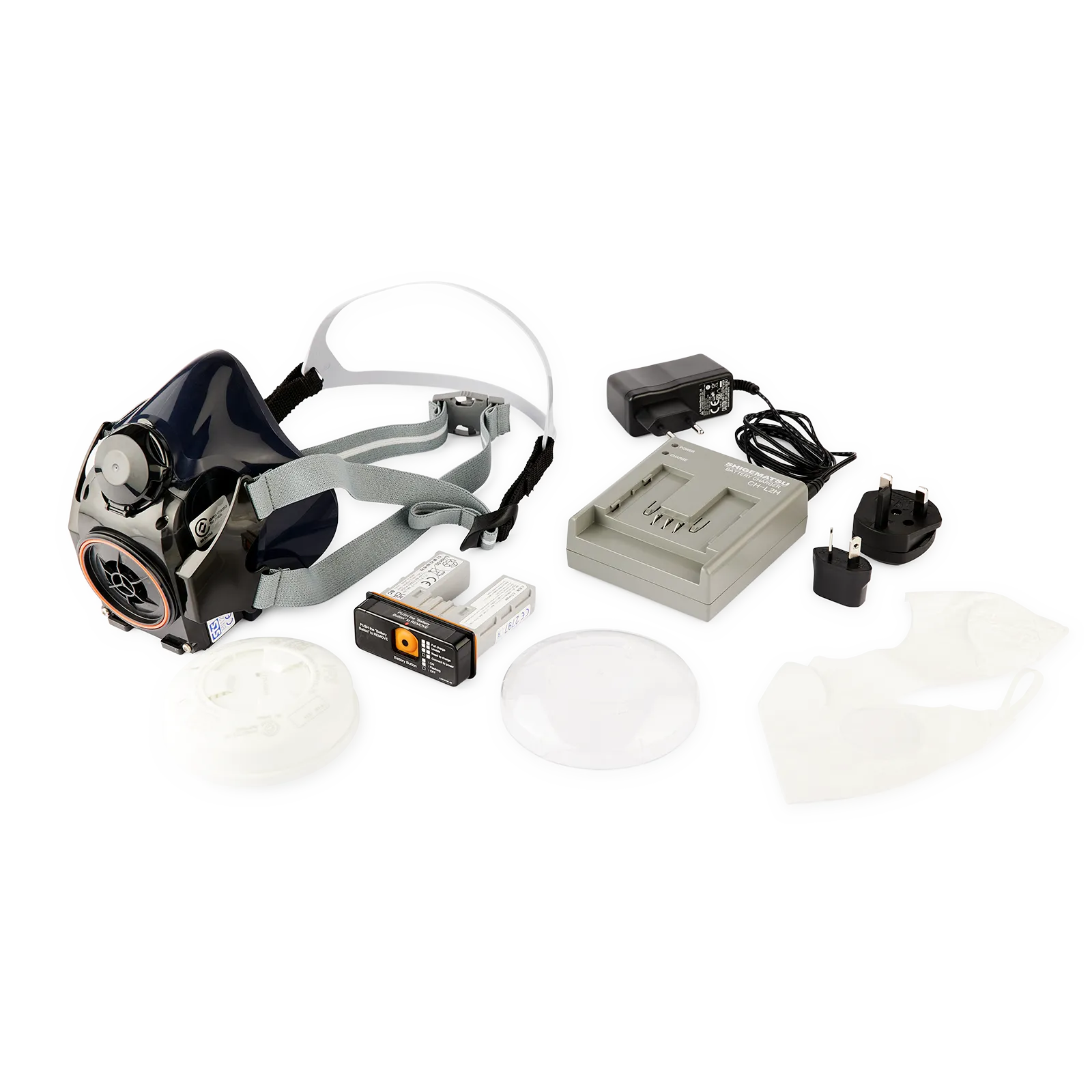 Halvmaske STS Synchro 11 med motor, inkludert boks, lader, batteri og P3-filter