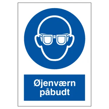 SKILT - Øyevern påbudt, Vinyl, A4, 210x297mm