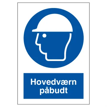 SKILT - Hjelm påbudt, Vinyl, A4, 210x297mm