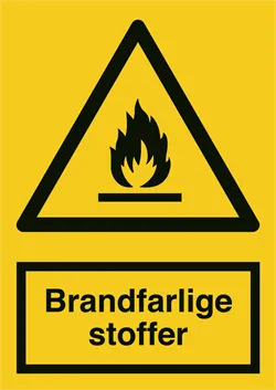 SKILT - Brannfarlige stoffer, Vinyl, A4, 210x297 mm