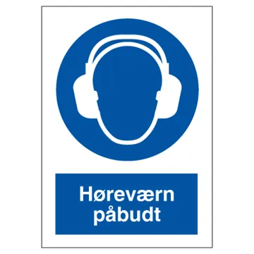 SKILT - Hørselvern påbudt, Plast, A6, 105x148mm