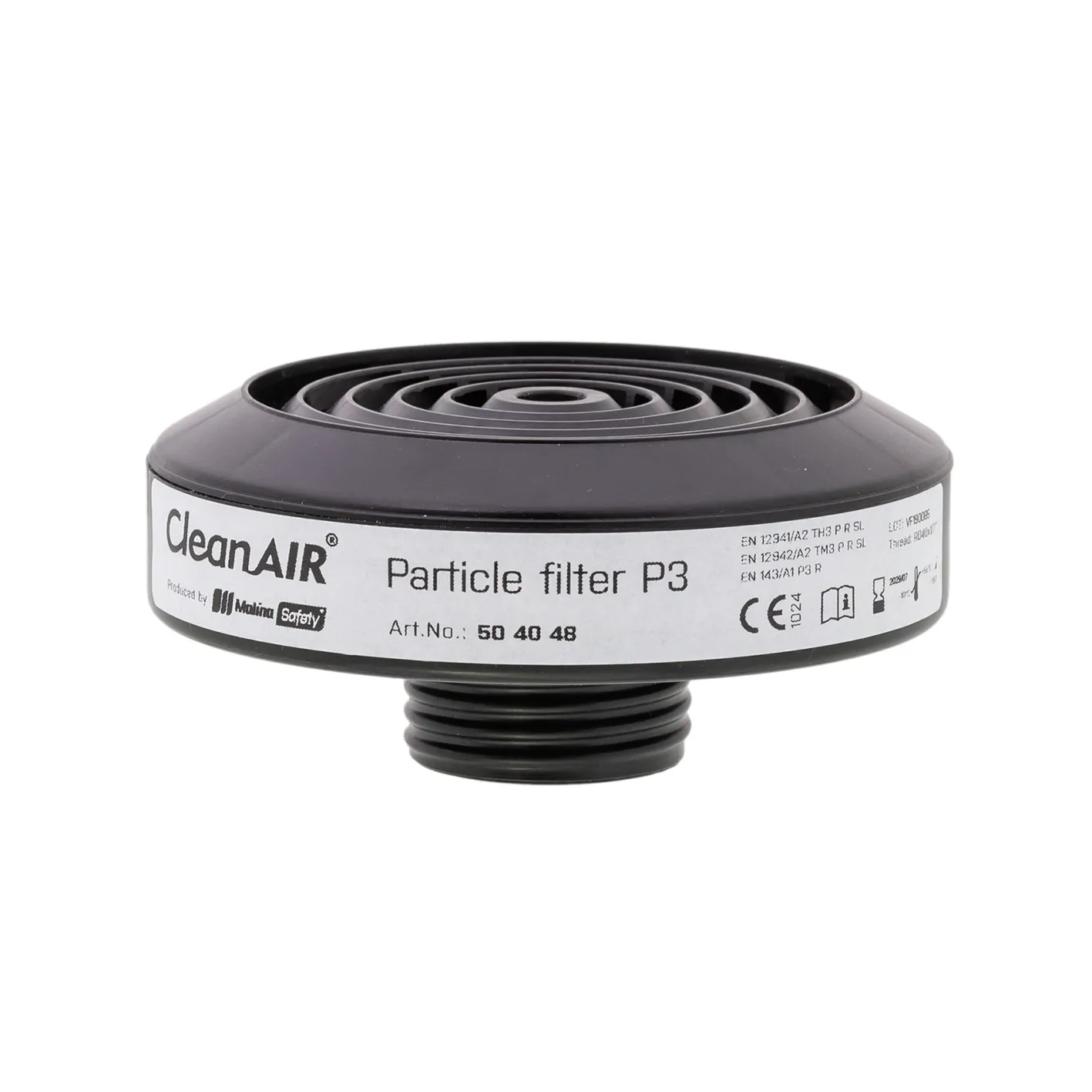 Partikkelfilter P3 Lite CleanAir, Rd40 gjenge