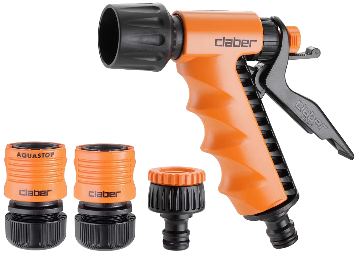 Claber startsett 1/2", sprøytepistol og koblinger
