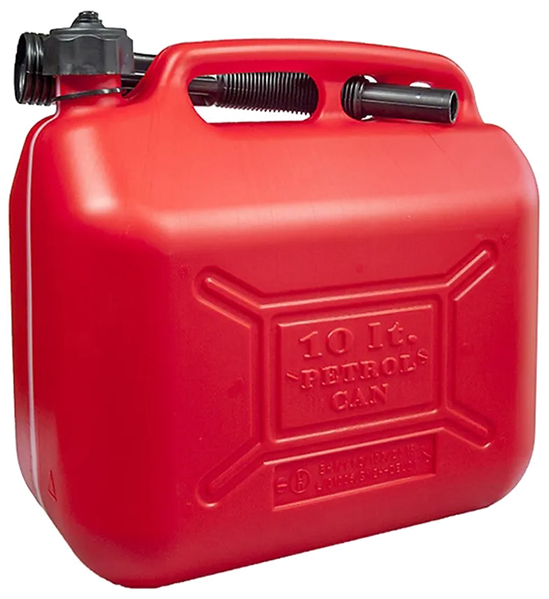 Sprehn bensinkanne heavy duty, rød plast 10ltr