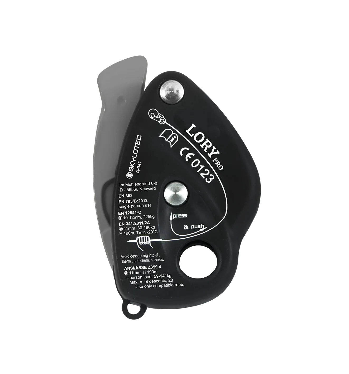 Tauklemme Skylotec Lory Pro, for Ø10,5 - Ø11mm tau, ekskl. karabiner