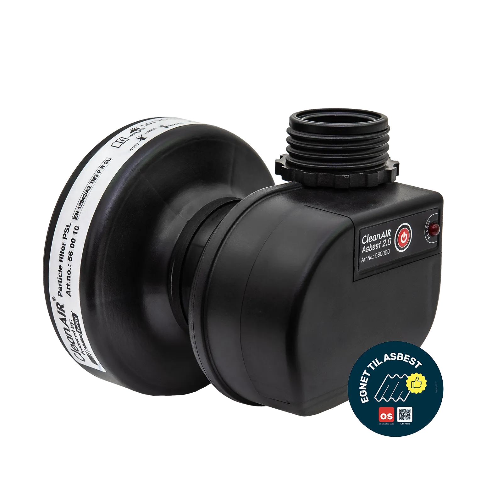 CleanAir Asbest turboenhet 2.0, komplett med 2 batterier, ekskl. maske