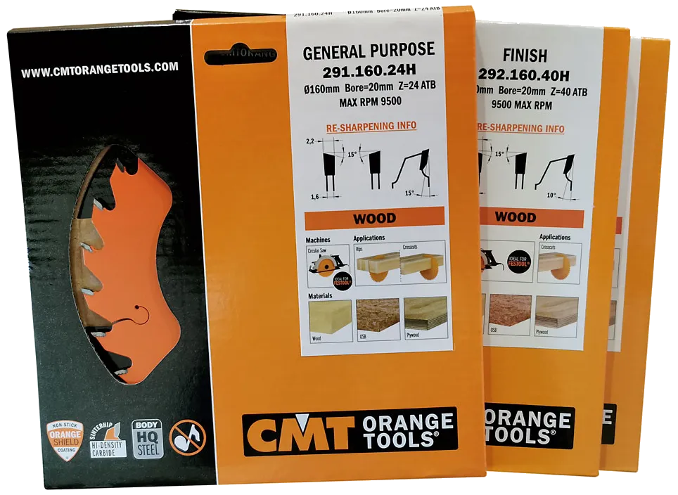 CMT sirkelsagbladsett 160×20 Z24-40-40 W, 3 stk