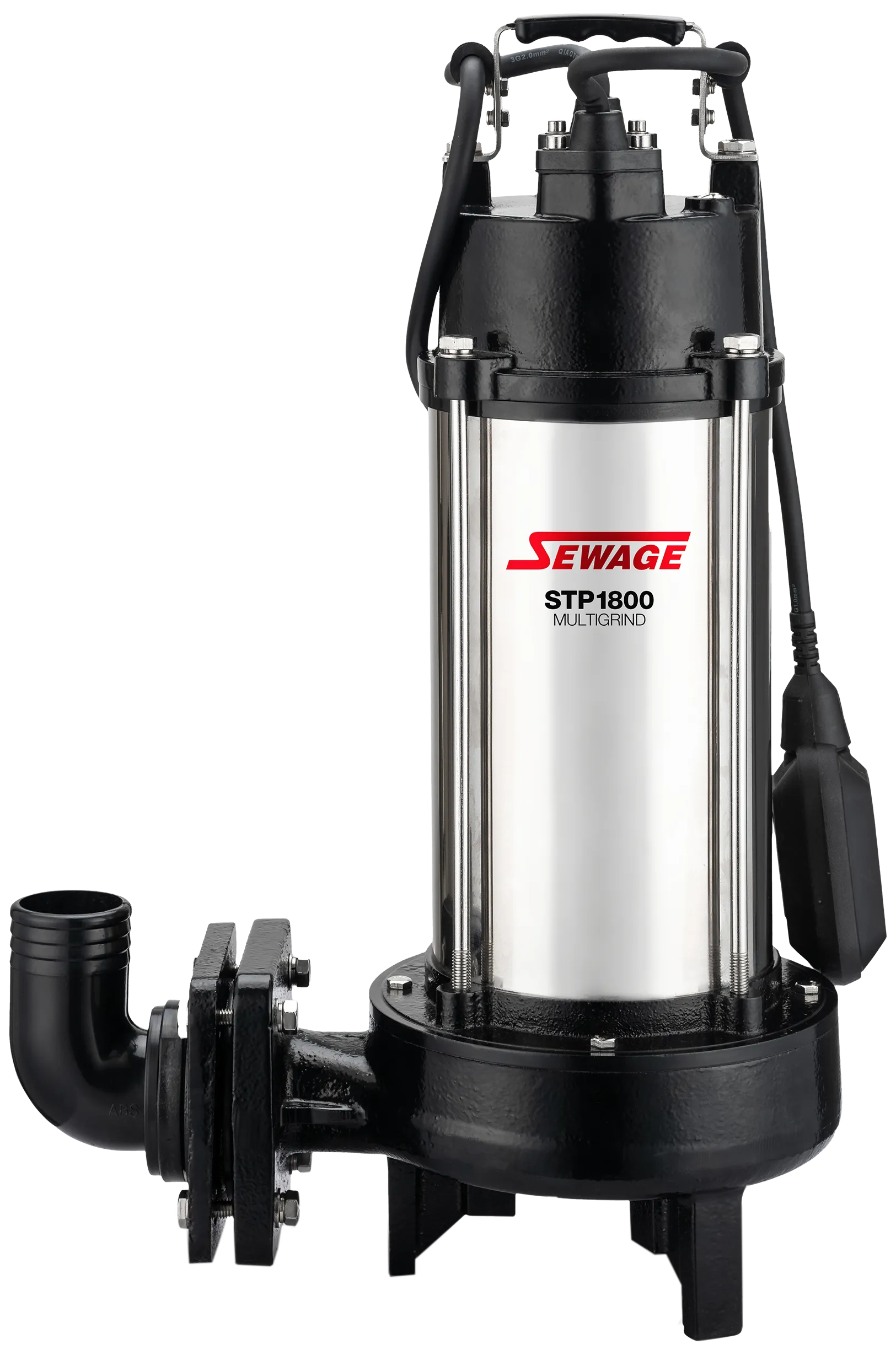Svart avløpspumpe STP-1800MG med kniv 230V 1,8kW