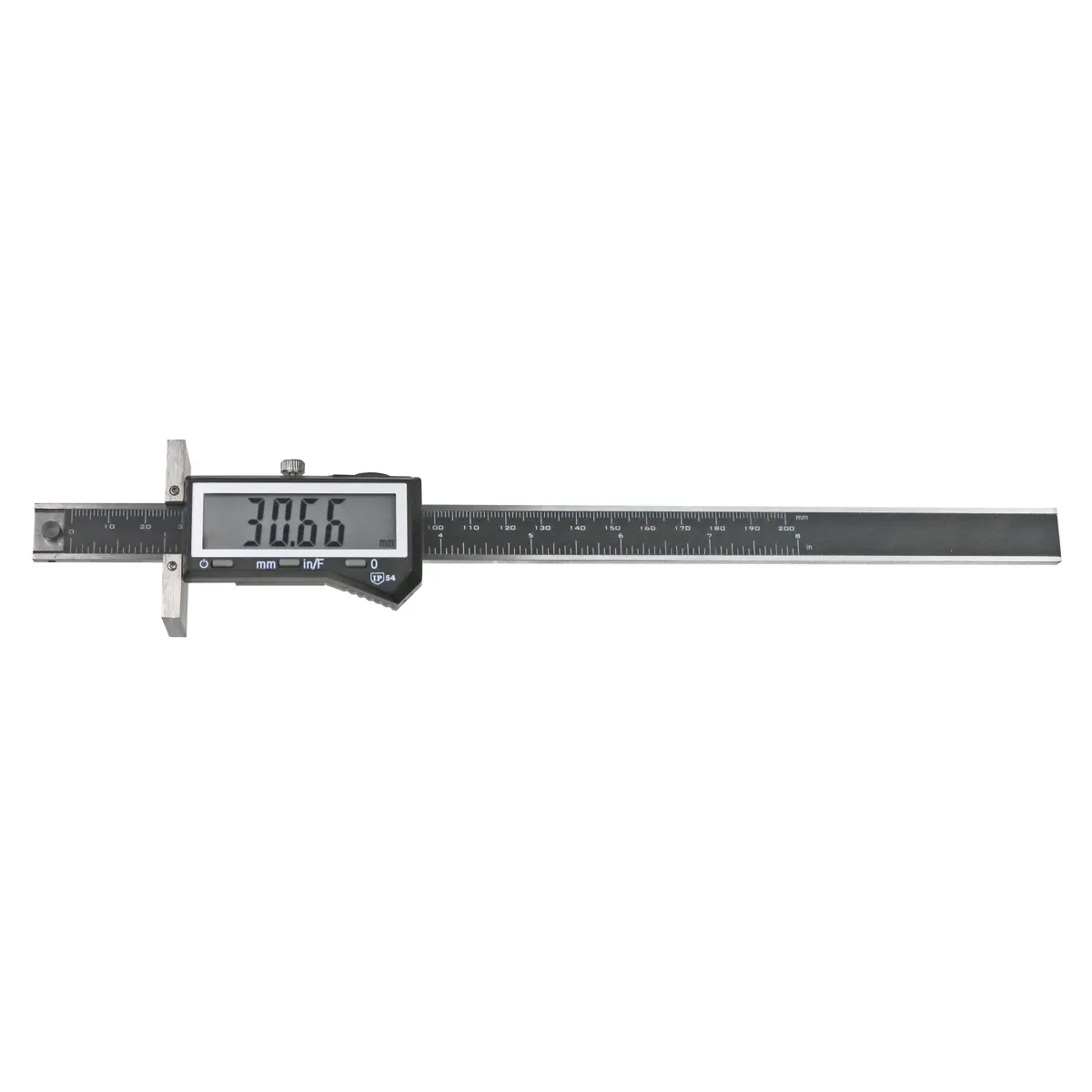 Digital ripeskala 0-200x0,01 mm med HSS ripestift og 50x33 mm anslag