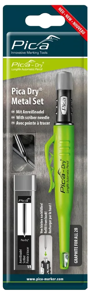 Pica Dry risse-sett for metall, risse-spiss+blyant 2B
