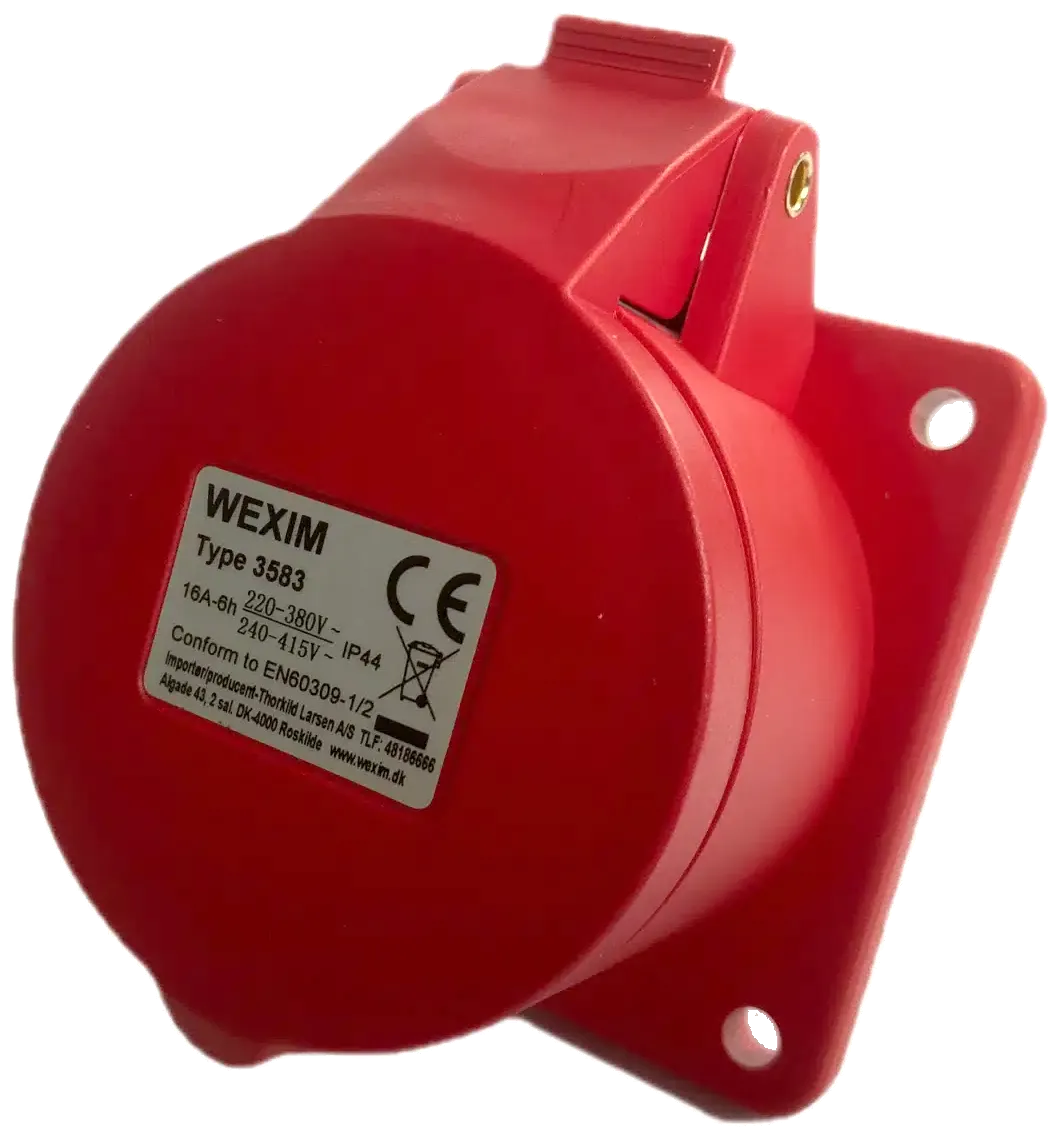 CEE vegguttak innfelt rett IP 44 16A 400V