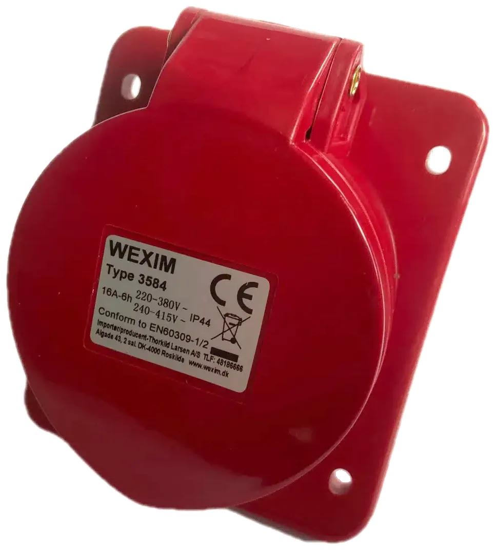 CEE vegguttak innfelt skrå IP44 16A 400V