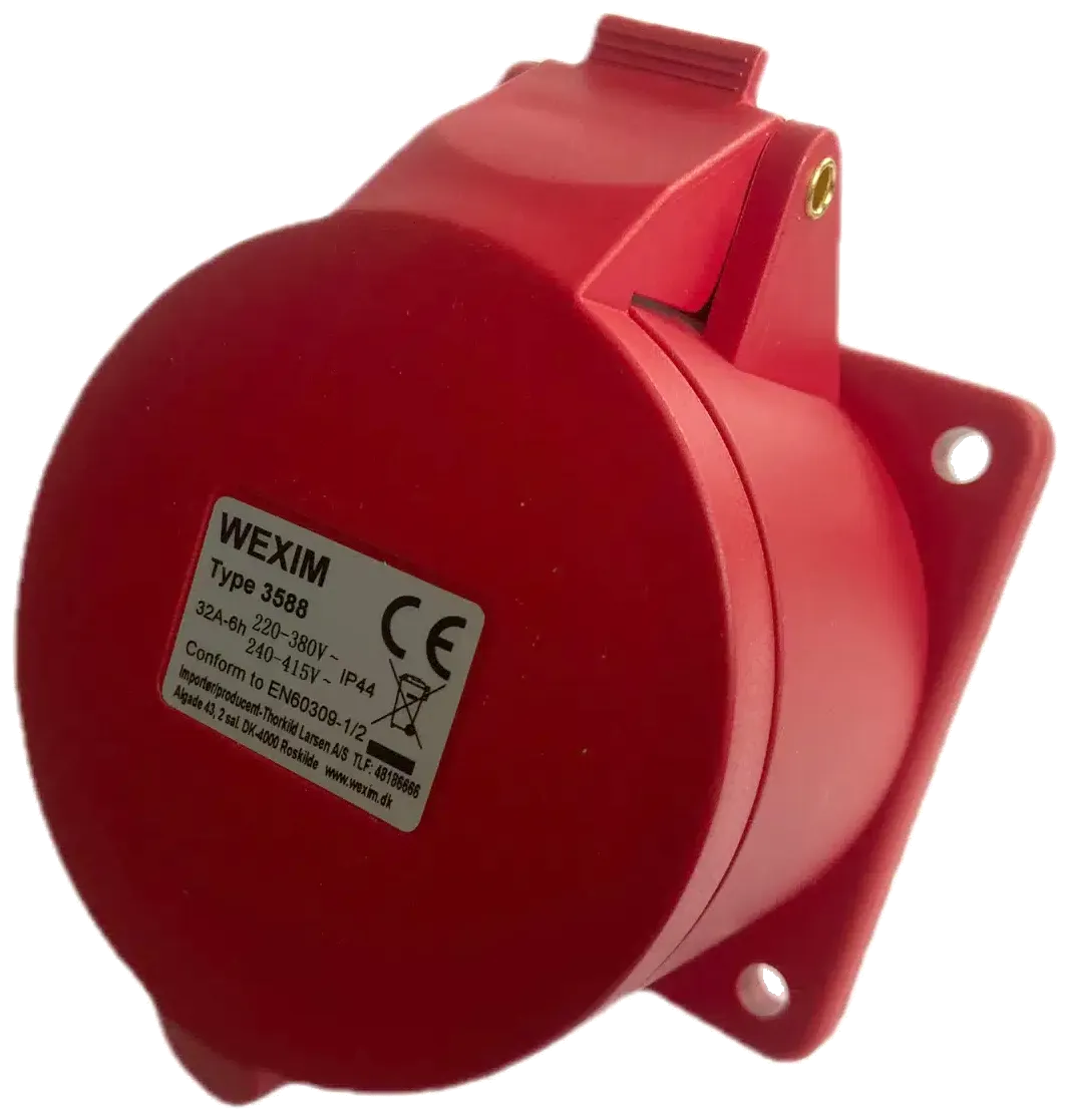 CEE vegguttak innfelt rett IP44 32A 400V