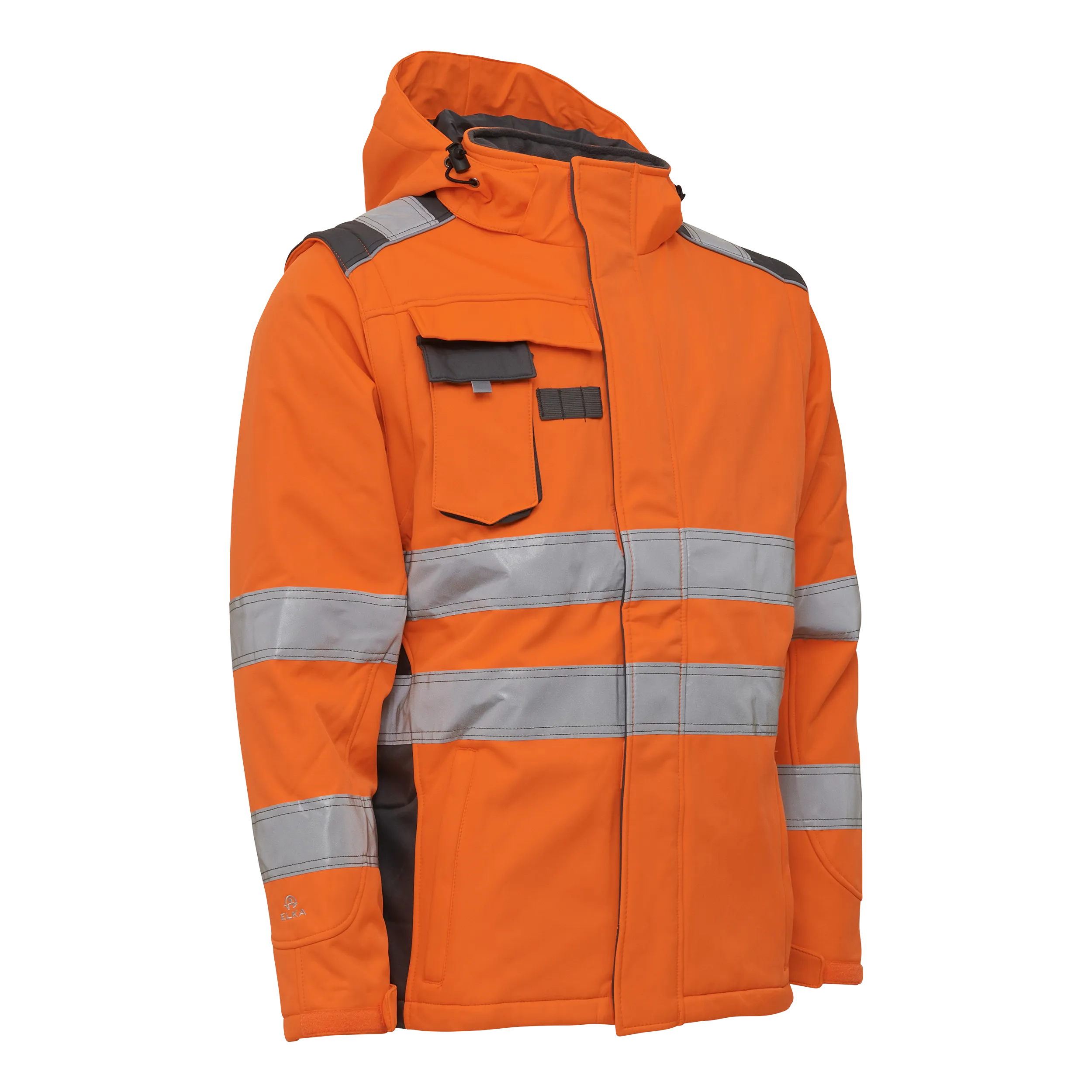 Synlig Ekstrem Vinter Softshell-jakke - Fl. oransje/Grå - S