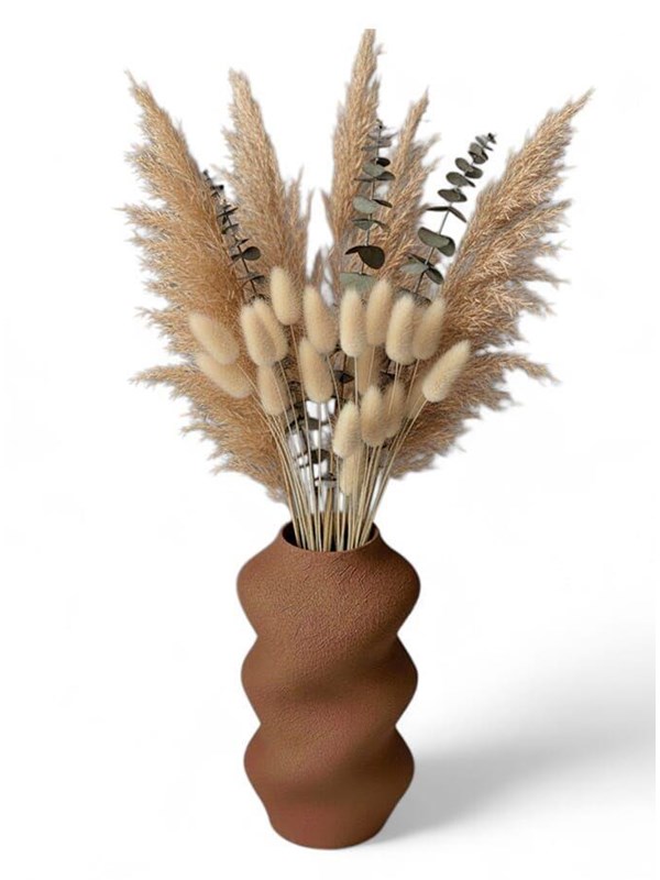 Simiu SCRUNCHED - Vase - 21cm - Mocha