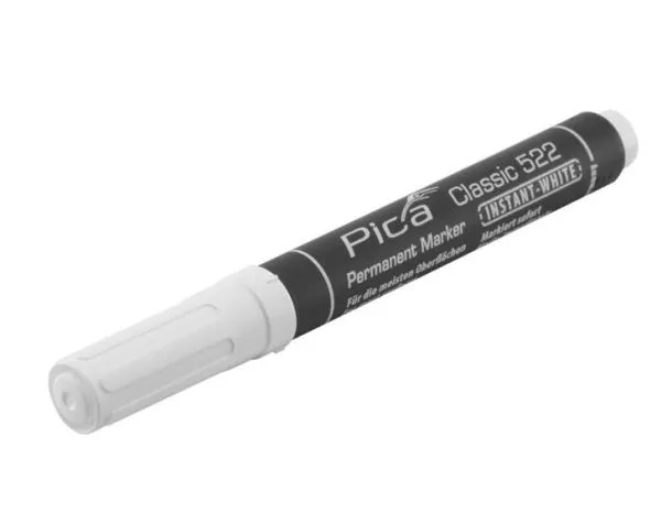 PICA Classic Permanent marker INSTANT-WHITE 1-4mm rund spids hvid