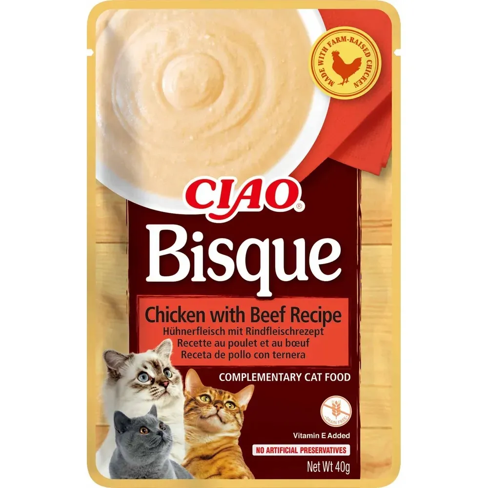 Inaba våtfòr katt - Ciao Bisque Kylling og Storfe
