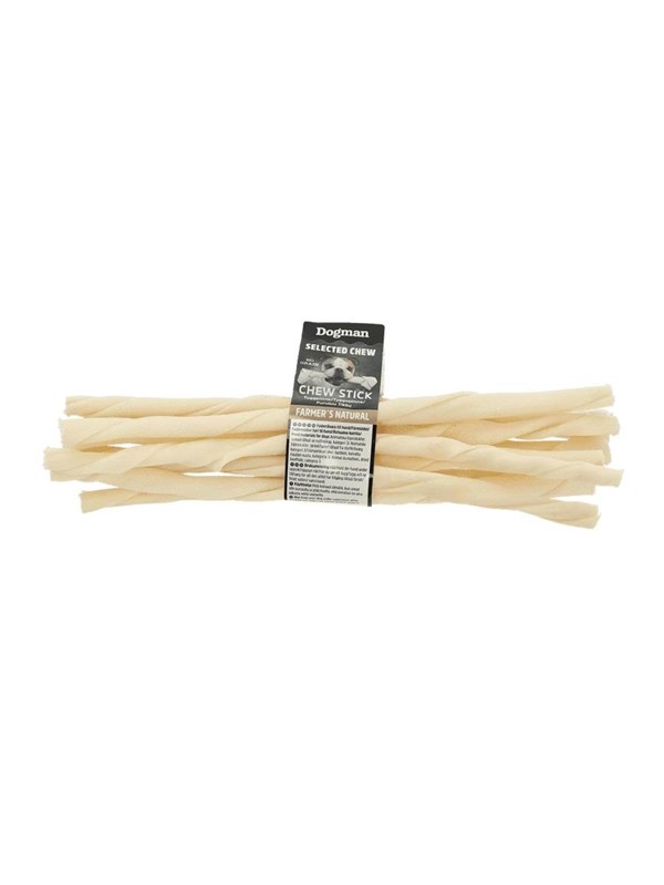 Dogman Selected Chewing sticks Nature 10p White 25cm