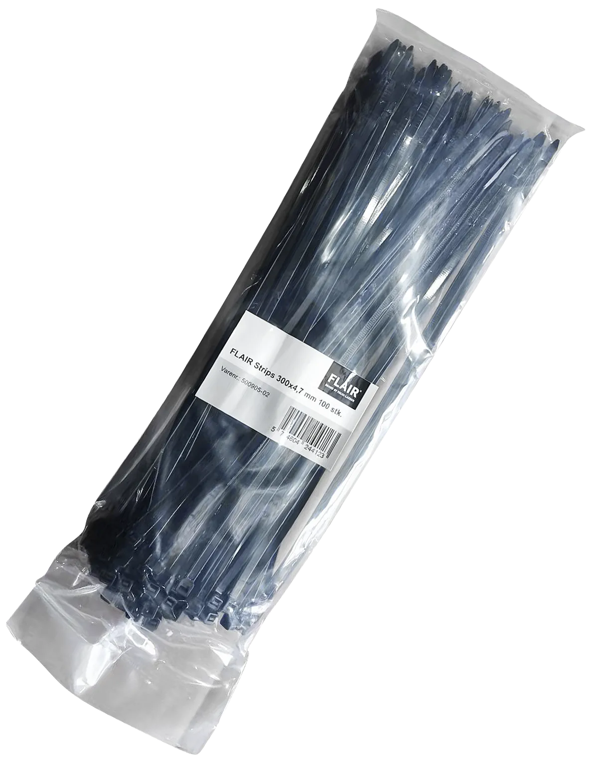 Flair strips 300×4,7mm sorte, 100stk