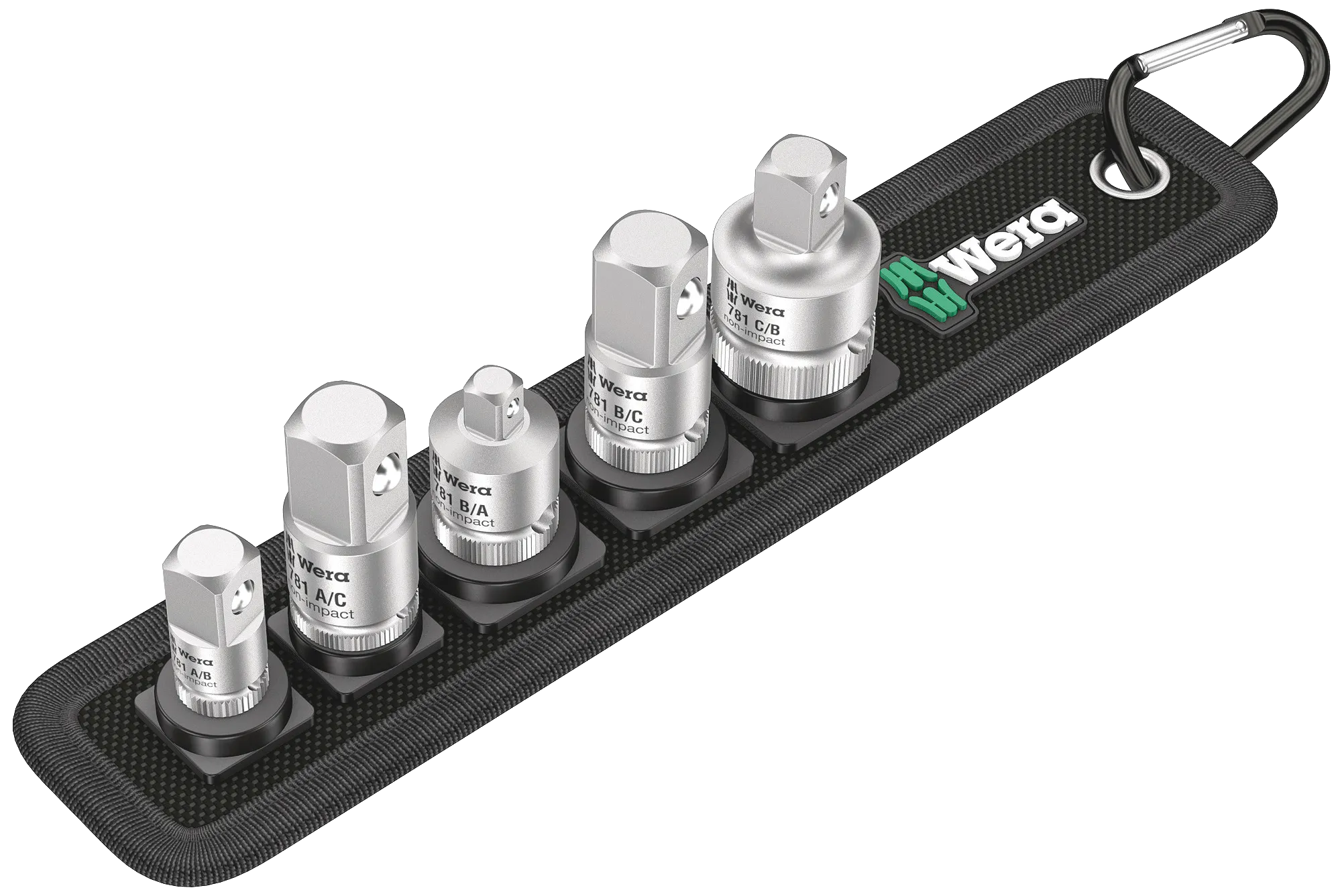 Adaptersett 781/5 Set1 1/4-3/8-1/2", 5 deler