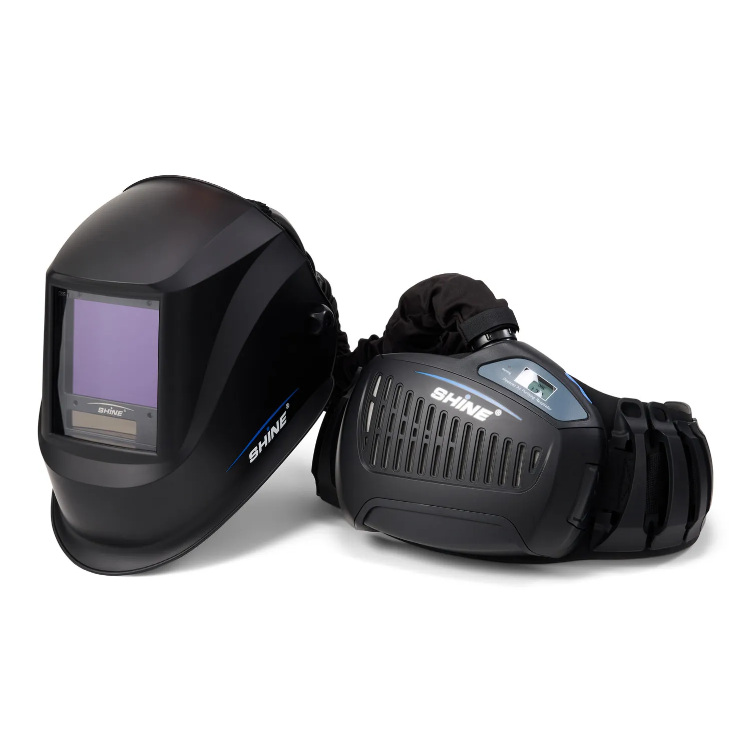 SHINE 6000X-HD AIR + PAPR sveisemaske med True Color ADF, 3 minneprogrammer og TH3 friskluft