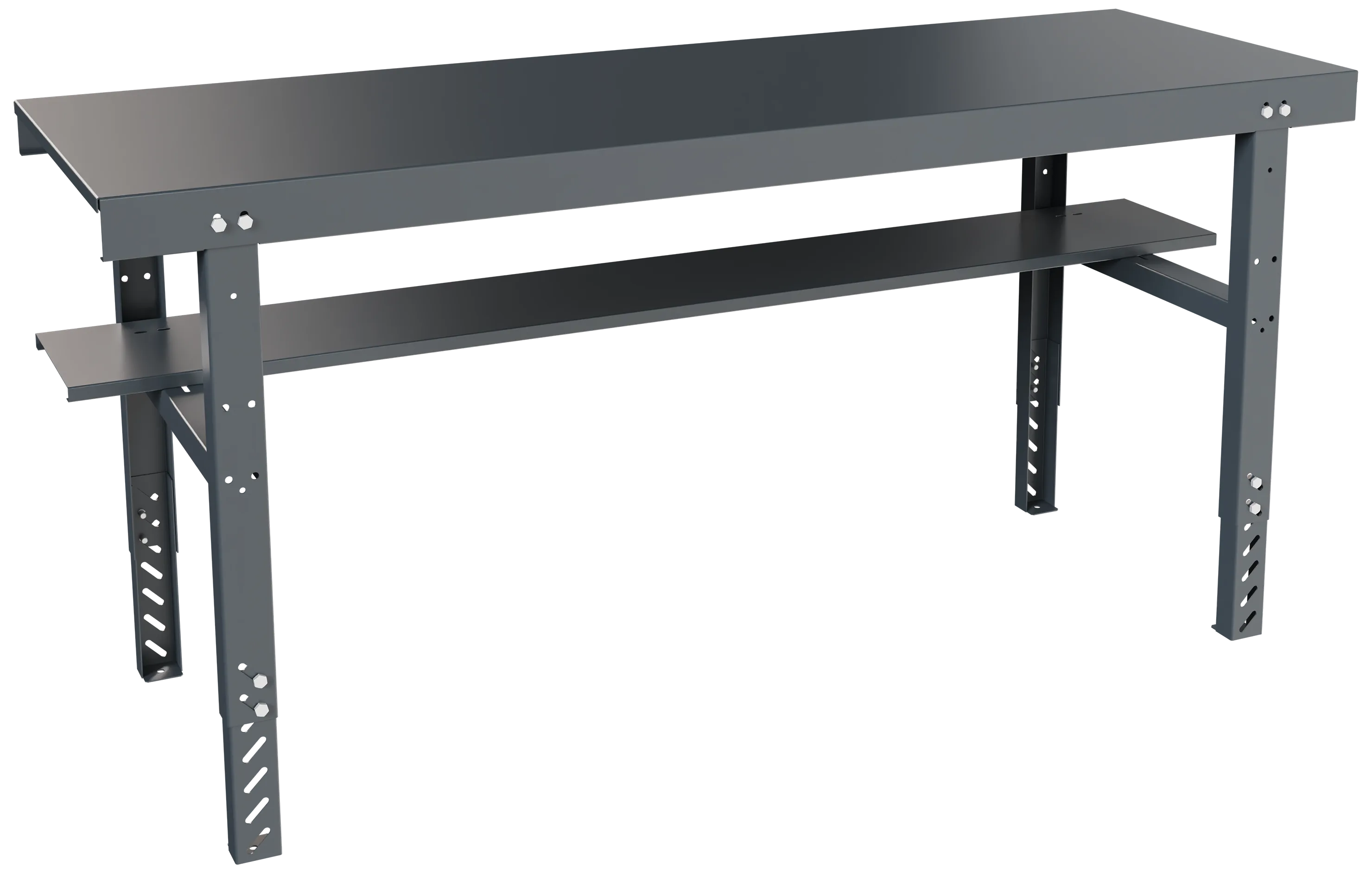 PreWo verkstedbord 2000mm m/hylle, RAL7016