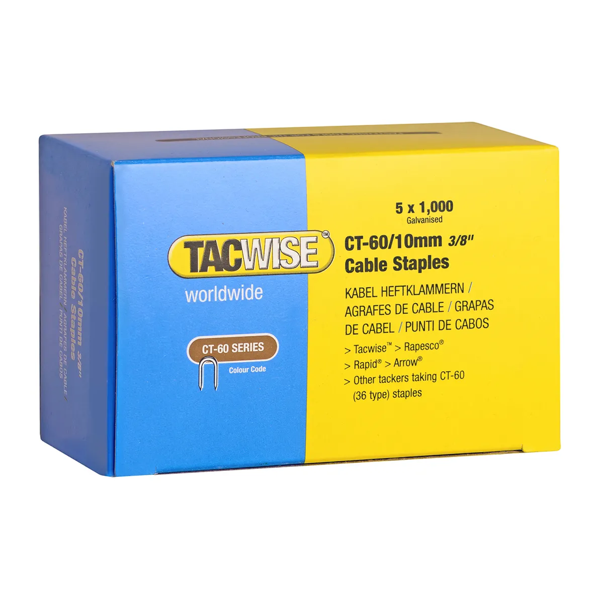 TACWISE kabel klammer CT-60/10mm - 5x1000 stk