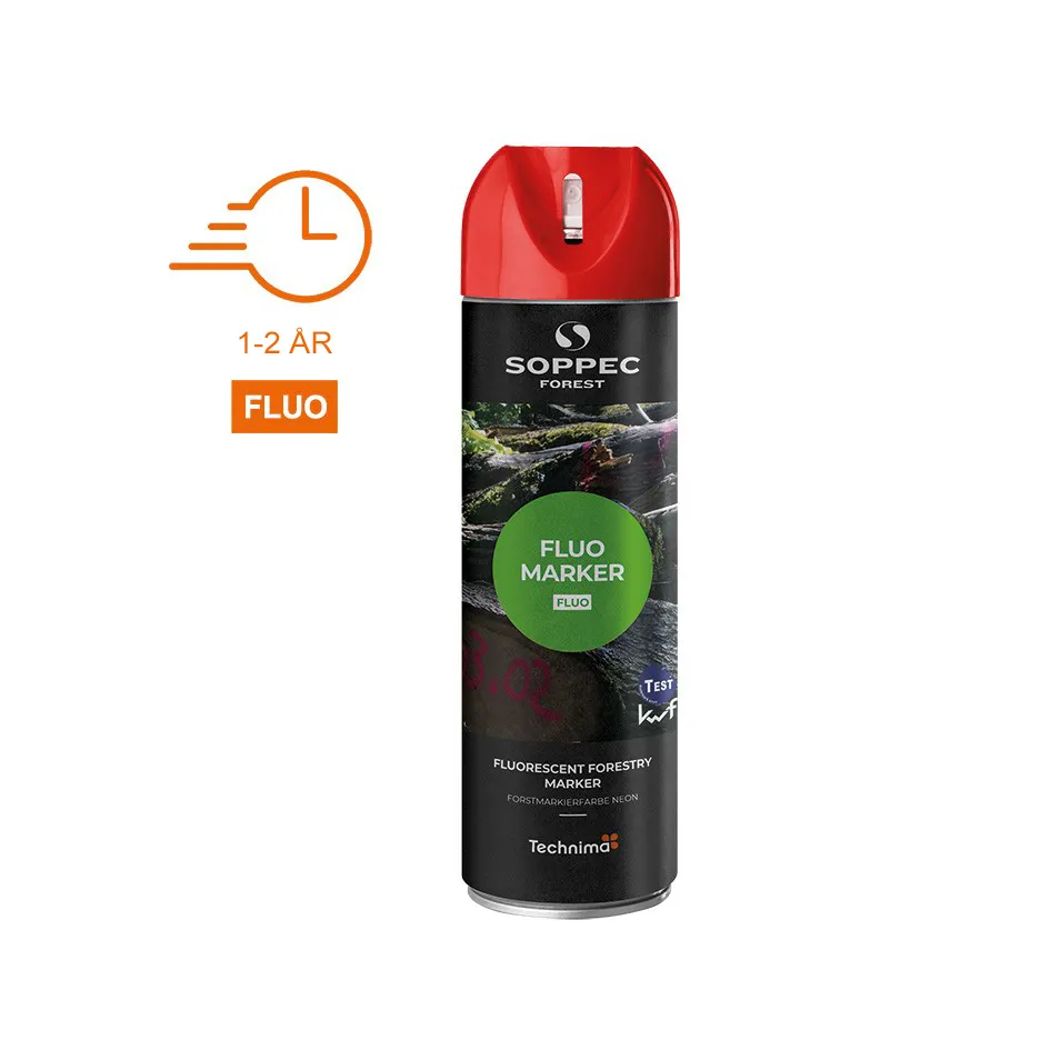 SOPPEC mærkespray SKOV FLUO 500 ml. RØD