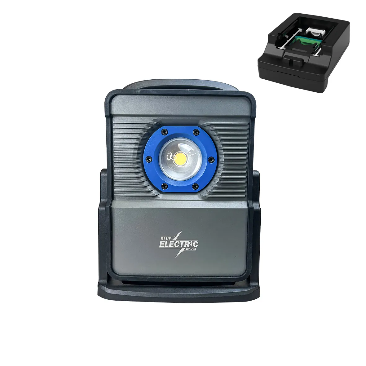 BLUE ELECTRIC +PlusLine hybrid arbejdslampe 80W inkl. adapter