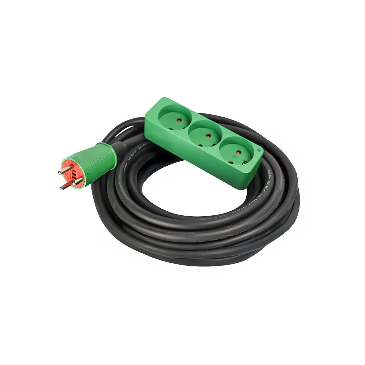 BLUE ELECTRIC Kabelsæt 10m neopren 3-stikdåse m/jord 3x1,5mm2 16A 240V