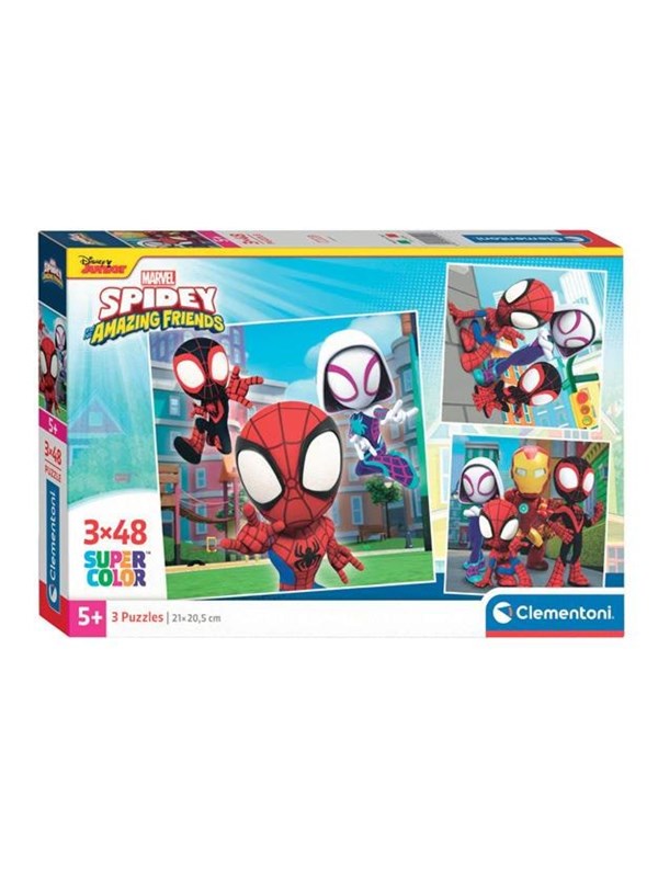 Clementoni Jigsaw Puzzle Super Color Square Marvel Spidey and His Friends 3x48pcs. Gulv