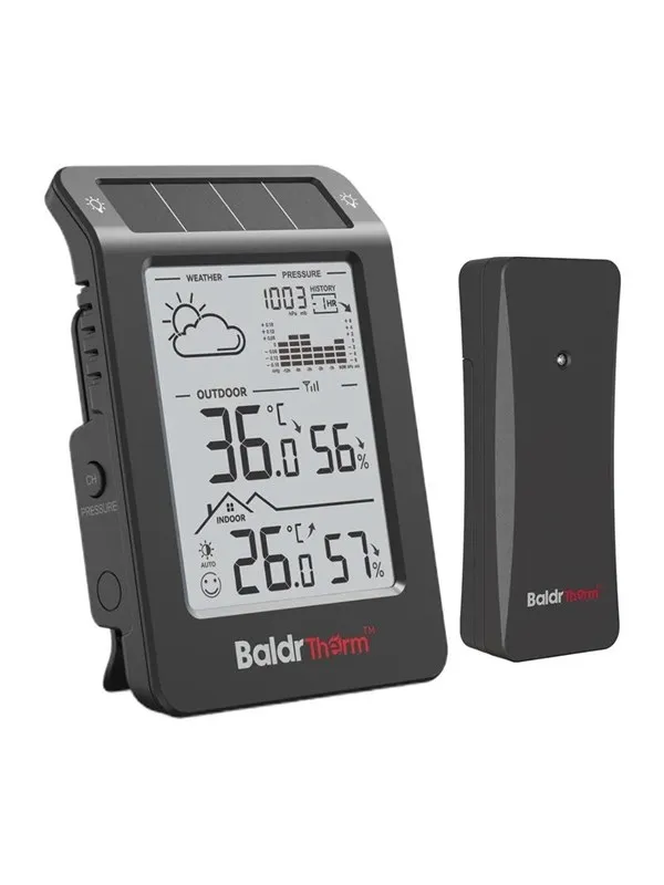 RainPoint B0596WT2H2P-V1 Solar-Powered Weather Station - Black