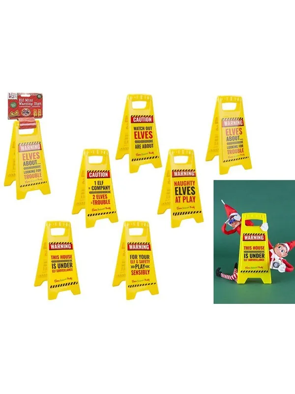 Elves Behavin' Badley Elf Slogans Warning Sign 6 asst.