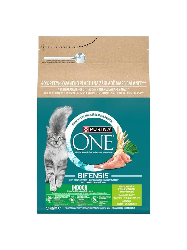 PURINA NESTLE Purina ONE Indoor z indykiem 2 8kg