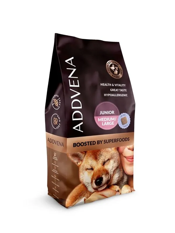 ADDVENA BOOSTED BY SUPERFOODS dla szczeniat sredni