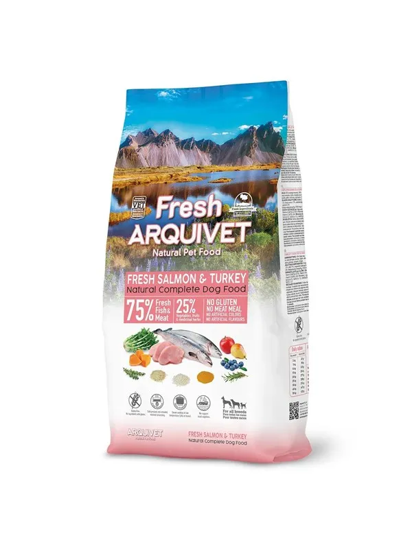 ARQUIVET Fresh Salmon with turkey - semi-moist dog food - 10 kg